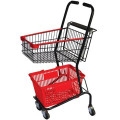 CE & ISO approved 2-tier shopping cart for supermarket